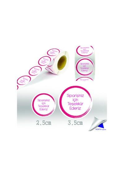 Sipariş Paketi Etiketi Sticker 3,5cm 28 Adet Baskes Model 13