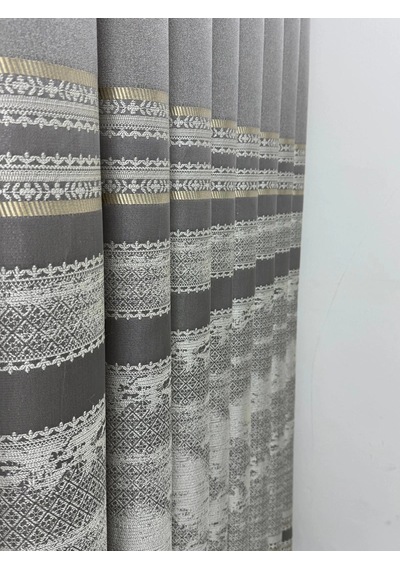 Nivemeshome Urla V-5404 Gri 1/3 Sık Pileli Fon Perde Apm Gri