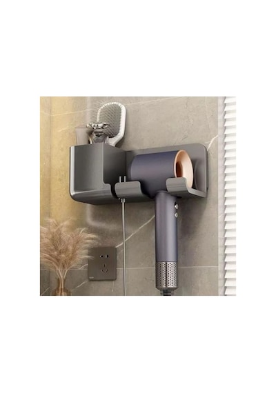 Banyo Organizeri, Duvara Monte Saç Kurutma Makinesi Tutucu Aahşap