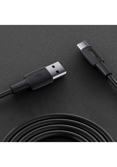 Juo JCBS122-B 12w Usb-a To Type-c Silikon Hızlı Şarj Ve Data Kablosu Siyah 2 Metre