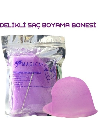 Delikli Saç Boyama Röfle Bonesi Silikon + Tığ