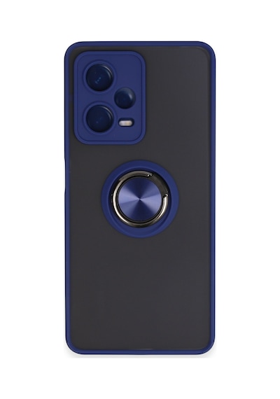 Xiaomi Redmi Note 12 5g Uyumlu Kılıf Montreal Yüzüklü Silikon Kapak - Lacivert
