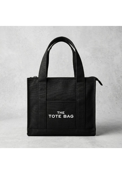 Siyah Kanvas Yumuşak Kol Çantası The Tote Bag