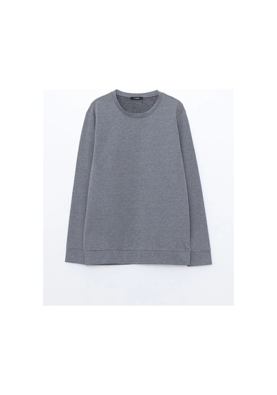 LC Waikiki Lc Waıkıkı Antrasit Bisiklet Yaka Uzun Kollu Erkek Sweatshirt