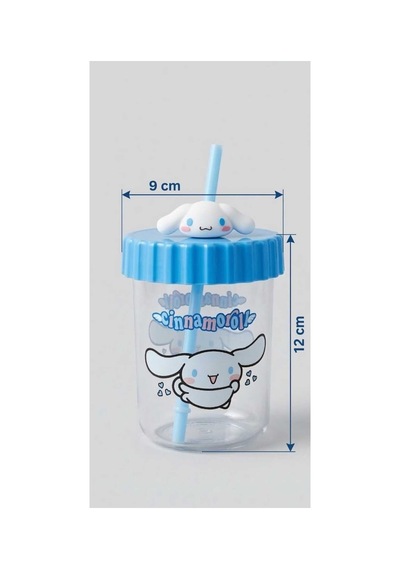 Cinnamoroll Figürlü Pipetli Bardak Mavi