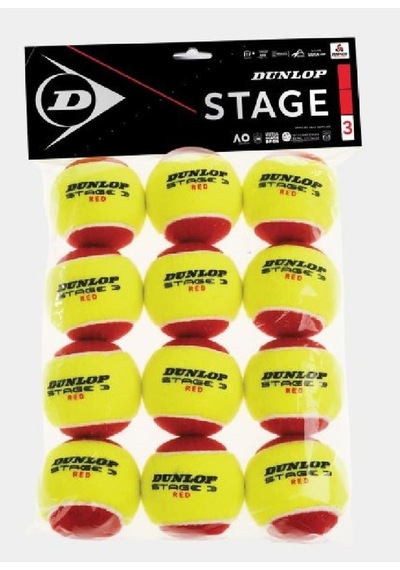 Dunlop Stage 3 Kırmızı 12'li Tenis Topu