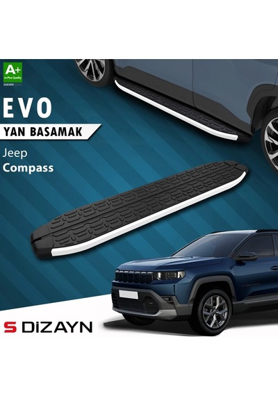 S-dizayn Jeep Compass 3 Evo Aluminyum Yan Basamak 193 Cm 2025 Üzeri A+ Kalite