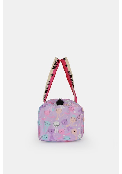 İcone Bag Çocuk Yıldız Logolu Spor Çanta, Çocuk Spor Çanta, Fermuarlı Detaylı Çocuk Spor Çanta Pembe - Mor