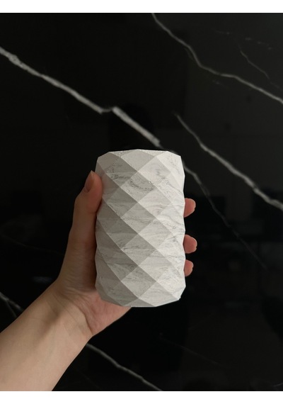 Dekoratif Beton Diş Fırçalık El Yapımı Banyo Aksesuarı Masaüstü Kalem Kutusu Beyaz