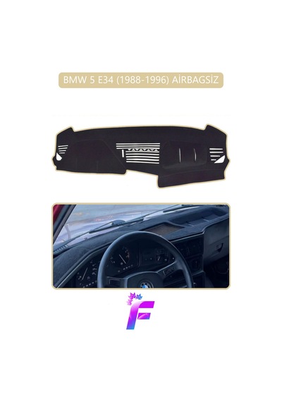 Bmw E34 Airbagsiz 1988-1996 Torpido Örtüsü Güneşten Korur Kolay Montaj Tam Uyum C91