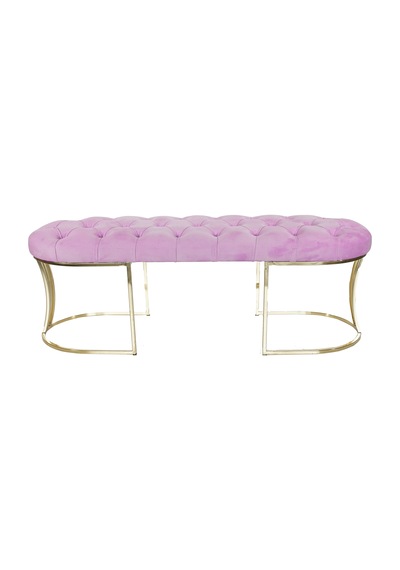 VİEGO GOLD PEMBE-Kapitoneli Model Puf&Bench&Koltuk-Oturak-Uzun Makyaj Puff-Yatak Odası Ucu&Önü