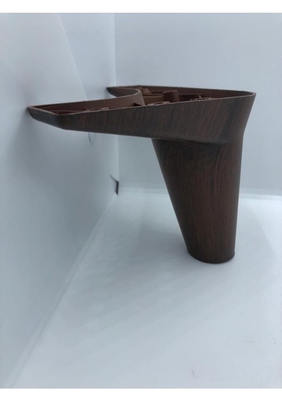 Karakoçaksesuar Plastik, 12x11x11 Cm Riva,Ceviz Koltuk,Baza,Mobilya Ayağı (4 Adet