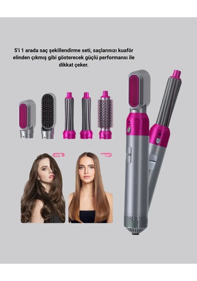 5 İ 1 Arada Saç Şekillendirici Set Kuaför Düzeyinde Performans Ve Ergonomik Tasarım Diğer