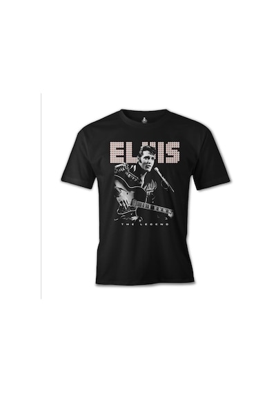 Elvis Presley - The Legend Siyah Erkek Tshirt