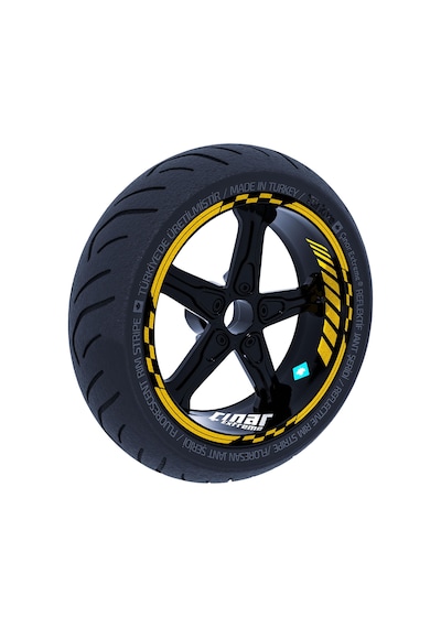 Yaldızlı Gold Moto GP İç Dış Jant Şeridi Takım Sticker Çınar Extreme