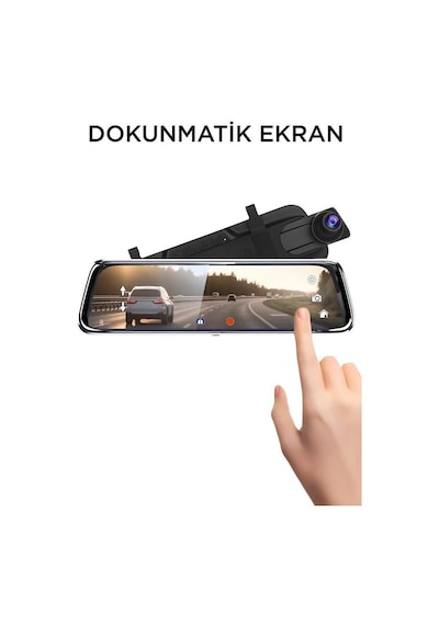 Lenovo V7/8801plus Siyah 1080p Araç İçi 9.6inç Dokunmatik Dikiz Gece Görüşü Ön Ve Arka Araç Kamerası