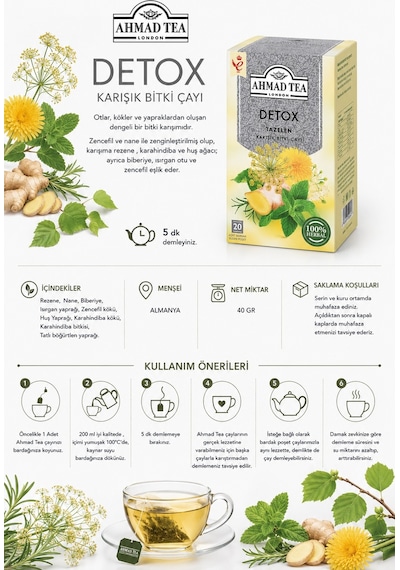 2 Paket Detox Tea 20 Li Poşet Çay Ve Oda Kokusu