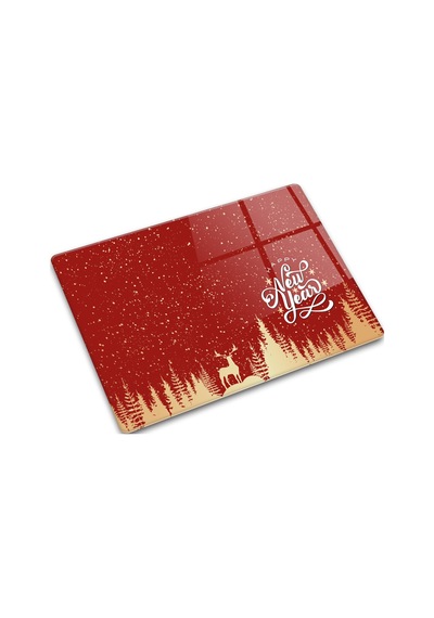 Decorita Cam Kesme Tahtası|Happy NewYearKırmızıSilüet|30cm x 40cm