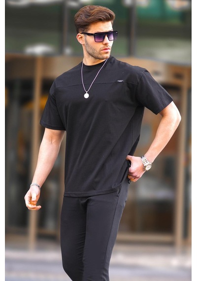 Madmext Siyah Oversize Erkek Tişört 6196-siyah Siyah