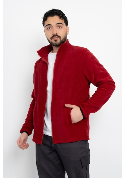 Dasüniforma Unisex Anti-pilling Tüylenme Yapmayan Standart Fit Tam Fermuarlı Soğuk Geçirmez Polar Hırka Bordo