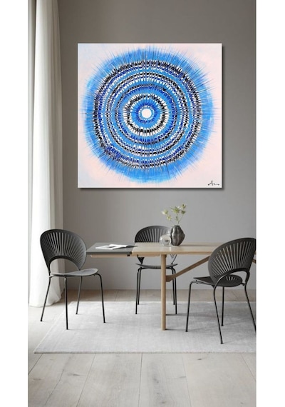 Modern Büyük Boy El Yapımı Yağlı Boya Tablo 95x95cm