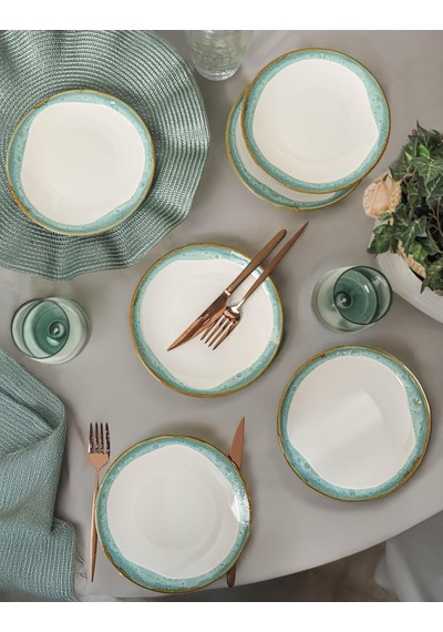 Turkuaz Wave Ege Pasta Tabağı 20 Cm 6 Adet Q81 Çok Renkli