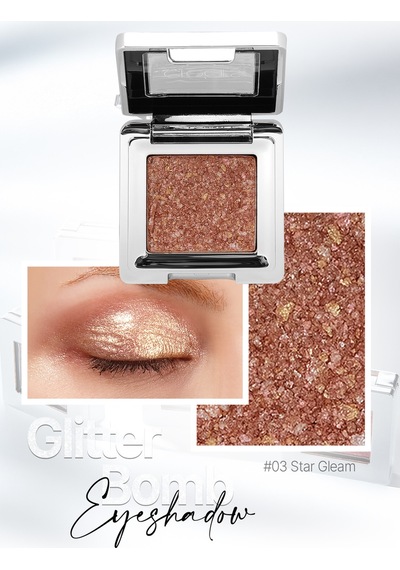 Cre'ars Mücevher Parlaklığında Yoğun Pigmentli Tekli Far Glitter Bomb Eyeshadow 03 Star Gleam