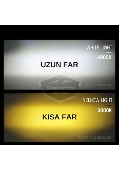 Ford Transit Connect 2002-2013 Uyumlu Mercekli Far Ampulü Led Xenon Çift Renk Sarı-beyaz Far Şimşe Etkili Csp Led LED Far 53816841