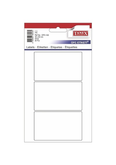 Tanex Etiket Ofc-123 48x80 10lu Beyaz 2 Adet
