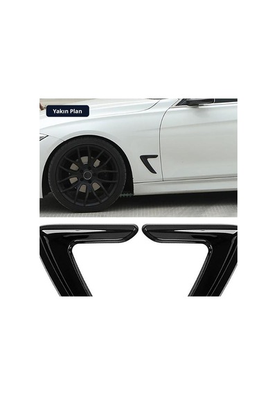 Trobus Çamurluk Havalandırma Venti Bmw Tipi Kısa 2'li 21x15,5 Cm Parlak Siyah