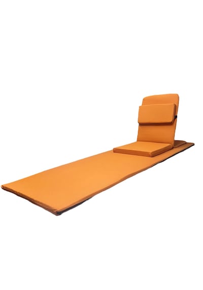 Backjack Meditasyon Sandalyesi Destekli Yer Minderi + 60x180 Kumaş Mat - Backjack 3xl Mat+backjack İkili Set Turuncu