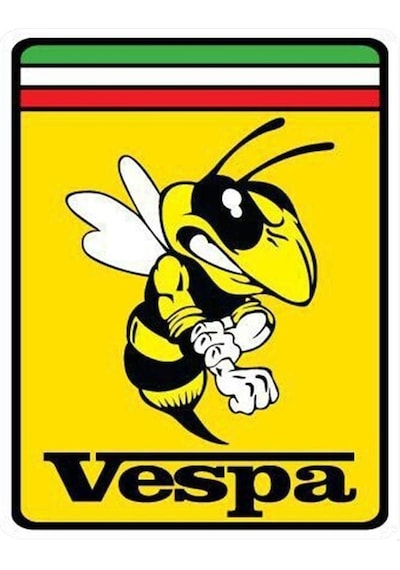 Vespa Italyan Arı 9x7 Cm Motorsiklet Kask Laptop Ve Oto Sticker