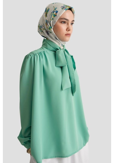 Armine Trend Boyun Kurdele Desenli Tunik-mint 25yt303 Mint