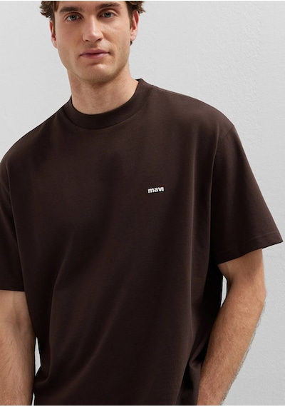 Mavi M0612216-90704 Mavi Baskılı T-shirt Erkek Tişort Kahverengi