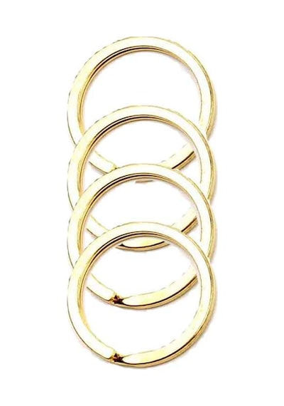 Zincirsiz Boş Yassı Model Anahtarlık Halkası 2.5 Cm 1000 Adet Gold Gold