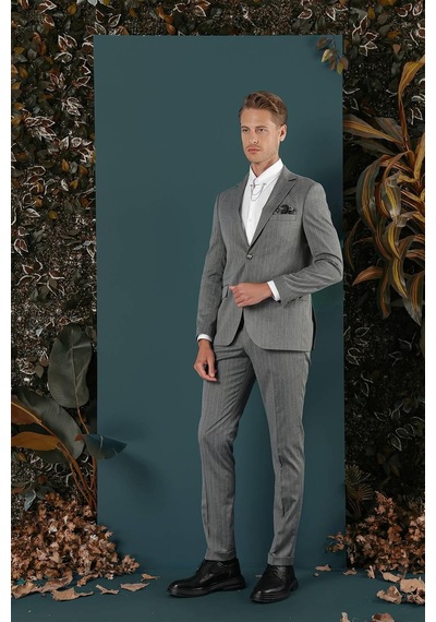 Efor C 652 Slim Fit Gri Spor Ceket Gri
