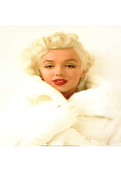 Marilyn Monroe Fotoğrafları Doğal Taş Bardak Altlığı 4'lü Set - Natural Stone Coasters - Taş Çok Renkli