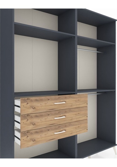 Hyperion Gardrop 4 Raflı 3 Çekmeceli 2 Askılı 176x44x221 Antrasit-antrasit/çam Antrasit/çam Hyperion Gardrop 4 Raflı 3 Çekmeceli 2 Askılı 176x44x221 Antrasit-antrasit/çam Antrasit/çam