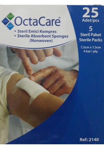 Octacare Gaz Kompres - Steril - 7.5 x 7.5 CM 25  Adet