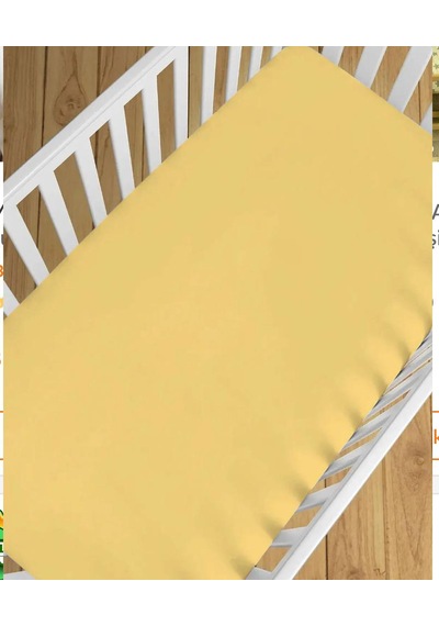 Naturel Cotton 100x150 CM Lastiksiz Sarı Bebe Çarşafı Bed Sheet For Baby