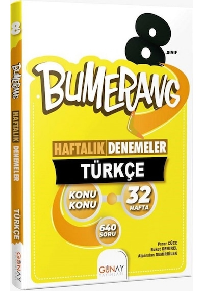 8. Sınıf Türkçe Bumerang Konu Konu Haftalık Denemeler