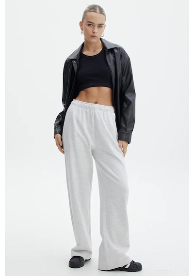 Madmext Gri Wide Leg Basic Eşofman Altı Mg1916-gri Gri