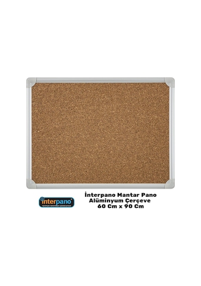 İnterpano 60 Cm X 90 Cm Alüminyum Çerçeve Mantar Pano