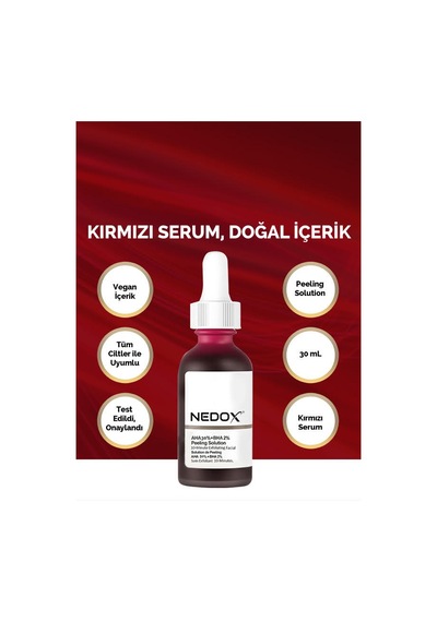 Nedox Cilt Yenileyici Cilt Tonu Eşitleyici Kırmızı Peeling Serum 30 ML