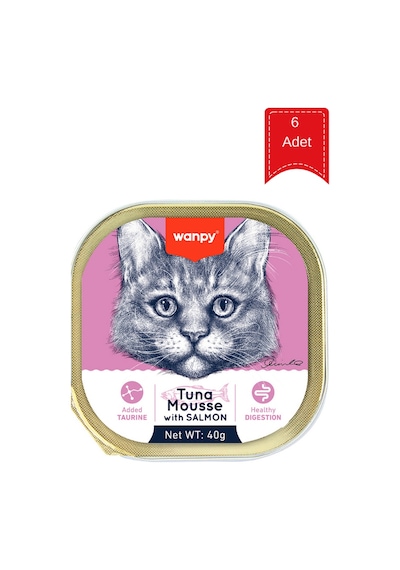 Wanpy Alutray Ton Balıklı Ve Somonlu Yetişkin Kedi Konservesi 40 Gr X 6 Adet