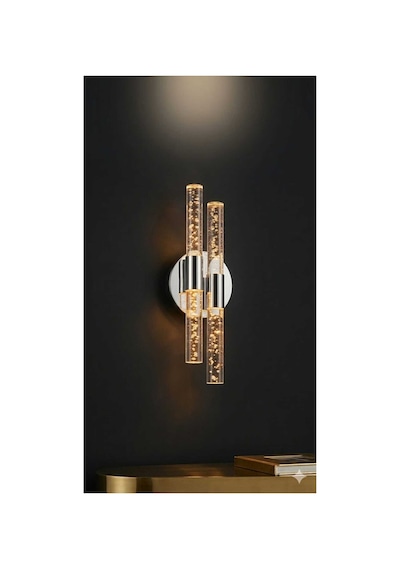 Bubbleflux Dubble Medium 40 Cm Modern Tasarım Led Aplik - Duvar Lambası - Gümüş - Pilli - Günışığı Gümüş Pilli