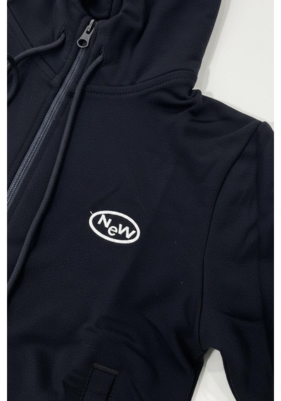 New Kids Fermuarlı Kapüşonlu Cepli Unisex Çocuk Eşofman Takımı-90926 Siyah