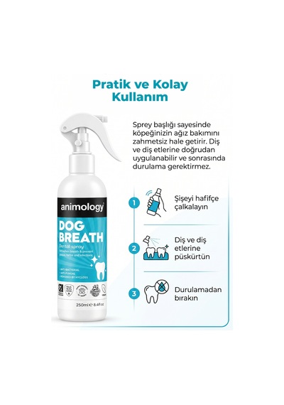 Dog Breath Köpekler İçin Ağız Ve Diş Bakım Suyu Sprey 250 Ml