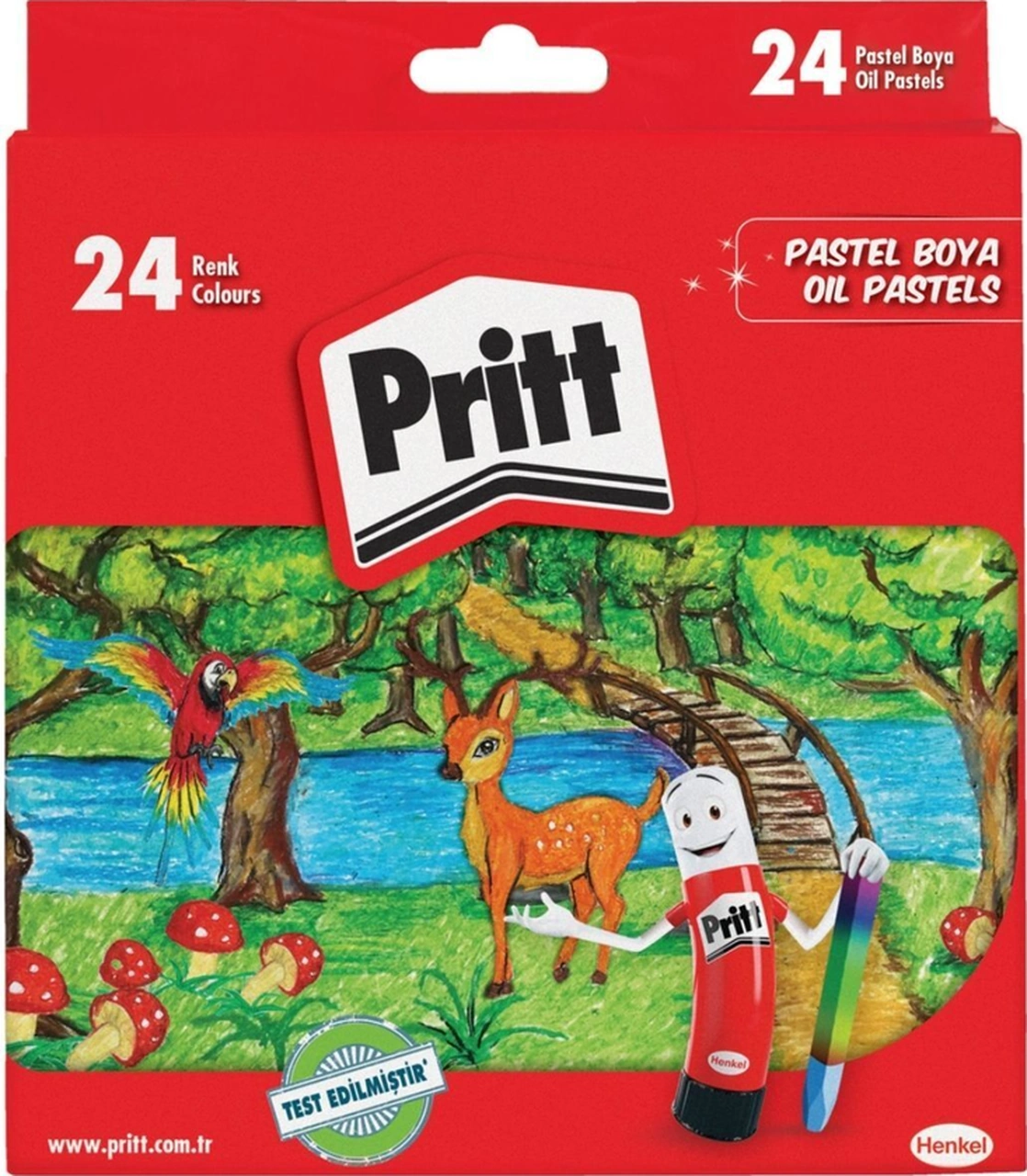 Pastel Boya Karton Kutu 24 Renk Çok Renkli