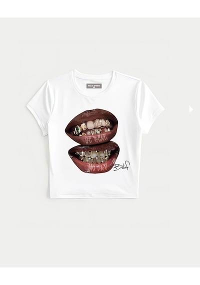 Kalic Studio Grillz Baby Tee Beyaz
